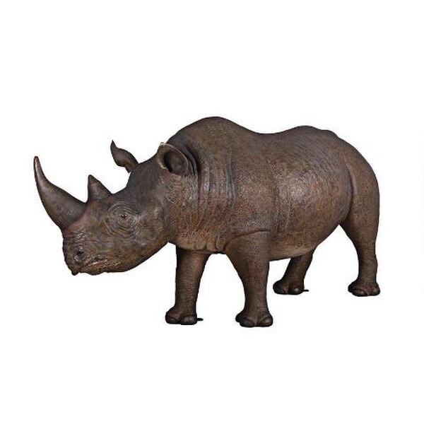 Huge Rhinoceros Statue Life Size Garden Sculpture Display Fiberglass